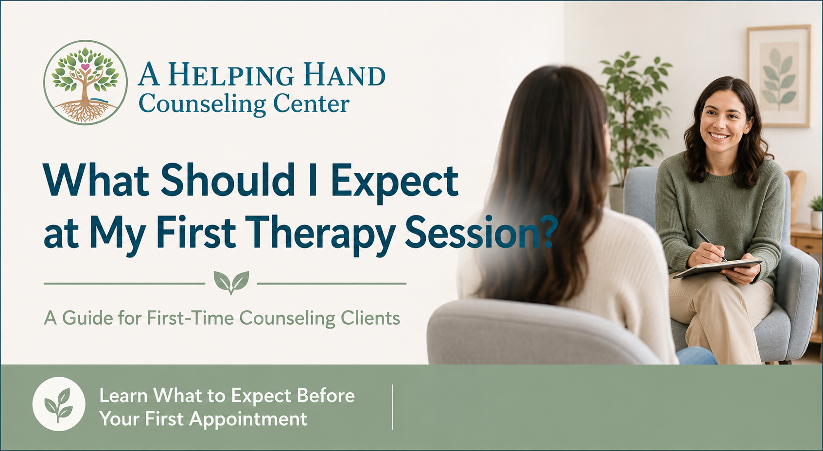 Therapist welcoming a new client during a first counseling session in a comfortable office setting - st cloud fl